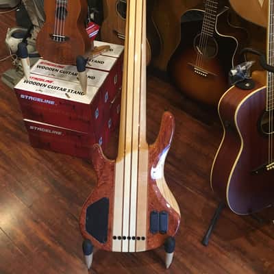 Wolf 7 String Bass Gloss Quilted Bubinga Top Neck-Thru w/ Gigbag image 4