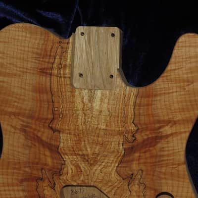 Figured Spalt Maple Top / Butternut Wood Tele Style Body Esquire 4lbs 1oz  #3677 UPS IMPORT CHARGES INCLUDED image 4