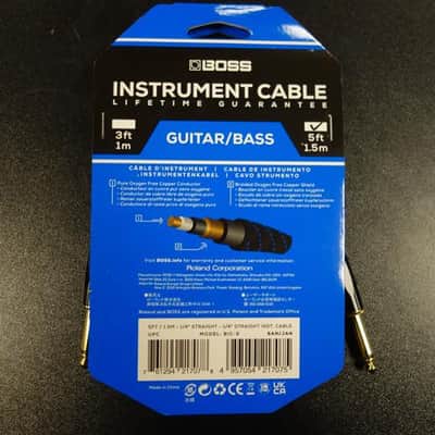Boss BIC-5 5FT / 1,5 m Instrument Cable, Straight/Straight 1/4 Jack image 2