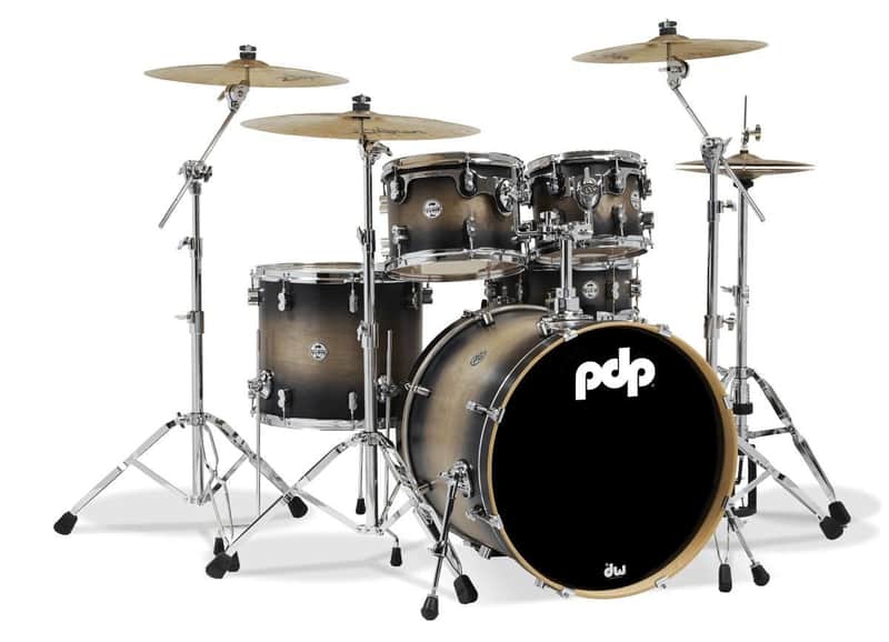 PDP Concept Maple Series 5-Piece Drum Shell Pack (Satin Charcoal Burst, Lacquer) image 1