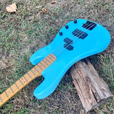 Vintage Chandler Precision Bass Guitar Parts P-Bass Plus 1980’s Project Daphne Blue image 11