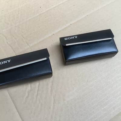2 x Sony ECM-150T Japan vintage ! Condenser Microphone w/ Case / lavalier pin mic image 2