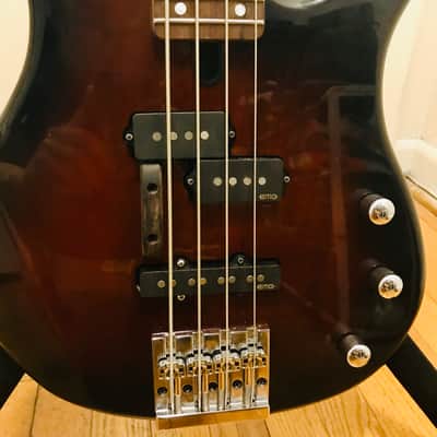 Upgraded Yamaha TRBX174 Sunburst modded 4 string EMG Hipshot fender pj 24 fret custom mod image 1