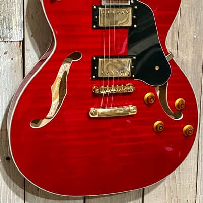 Washburn HB35-WRK Semi-Hollowbody Wine Red, Fantastic Tone, Professional Setup Hard Shell Case & Ships Fast Too ! image 3