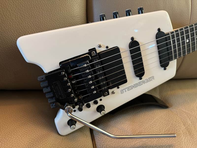 RARE!!! Steinberger GL-4T-GR with Transtrem Type II, plug in leg rest, 24 to 13 pins converter, modded Roland GM-70, 24pins cables, 24pins dust cover image 1