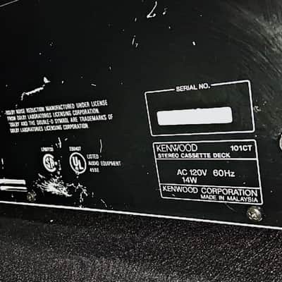 Kenwood CT-101 Stereo Cassette Deck – Vintage Tape Player image 5