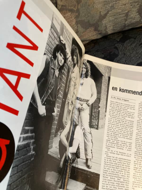 VERY RARE INTERVIEW! 1990 GIANT Dann Huff AOR in norwegian , vintage magazine image 1