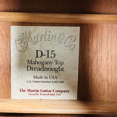 Martin D-15 Mahogany Top Dreadnought Acoustic-Electric Guitar 2000 - Natural image 7