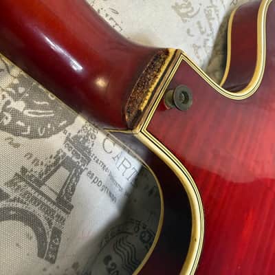 1965 Hofner Verythin Model 4575 Cherry Finish Flame Maple Taylor Hard Shell Case Fair Condition **Please Read** image 14