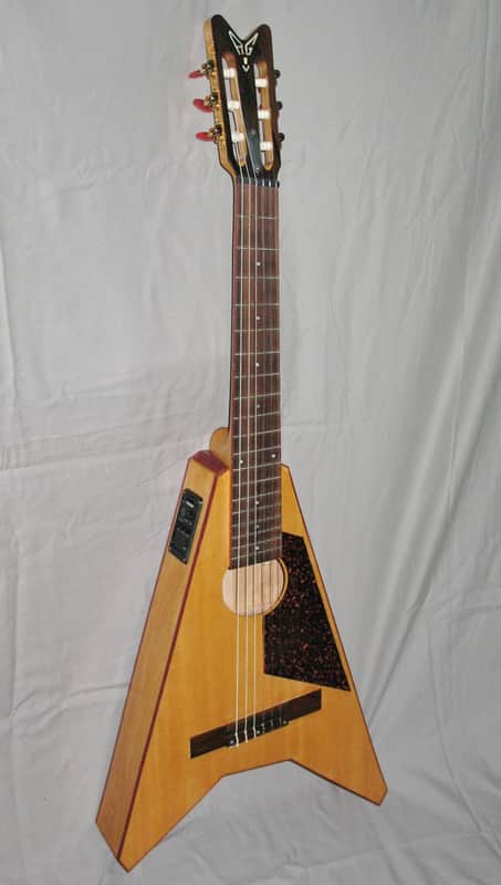 Handmade Crossover Classical Guitar, Flying V, + Pickup & Gigbag image 1