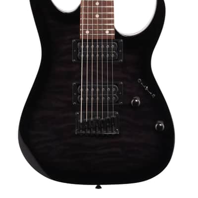 Ibanez GRG7221QA Gio 7-String Electric Guitar - Transparent Black Sunburst image 1