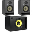 KRK ROKIT 5 G5 5-inch Powered Studio Monitors with S10.4 10 inch Powered Studio Subwoofer - Black
