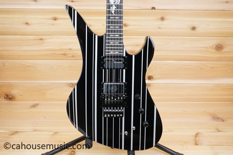 Schecter Synyster Gates Signature Synyster Custom-S - Black with Silver Pinstripes image 1