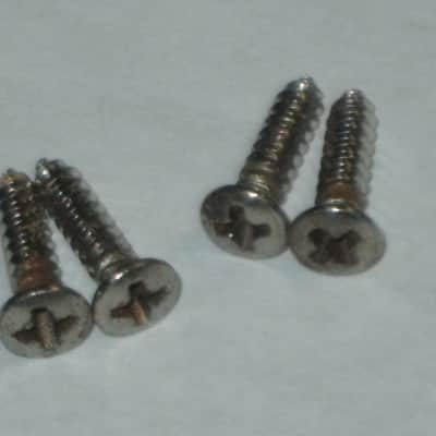 used (has some nicks & scratches) unknown brand CREME PLASTIC RECTANGLE Jack Plate + nickel finish SCREWS (refer to measurements in description) flat - but will flex when installed, might fit Epiphone LP 100 model guitar (NO guitar included) image 22