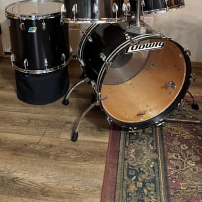 1980’s Ludwig Black Cortex Drum Set image 1