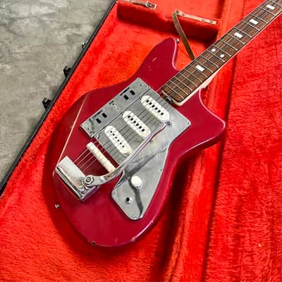 Guyatone LG-130t Wackadoodle offset bizarre guitar c 1960’s Candy Apple Red CAR GUYA Bild 4