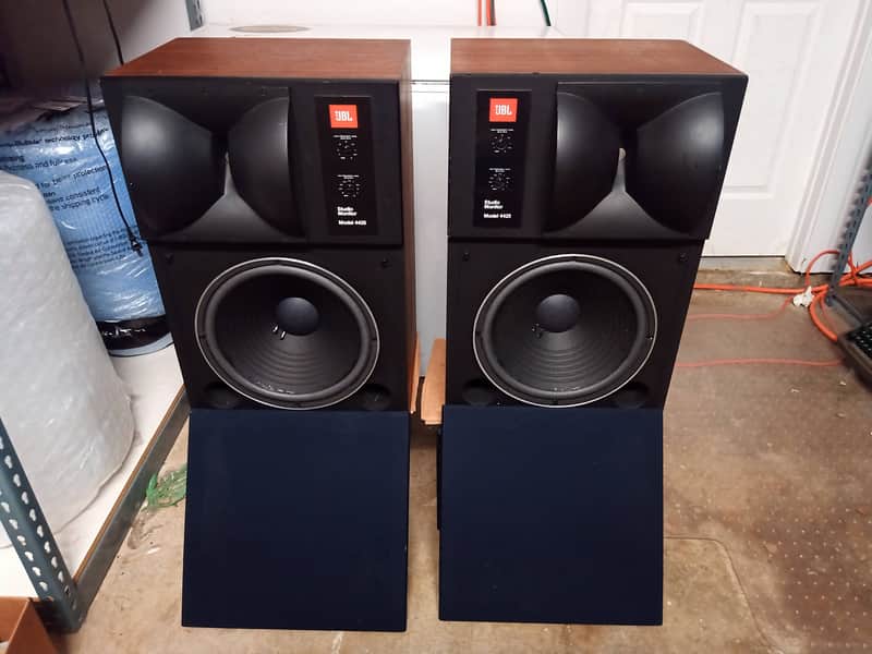 Pair of (2) JBL 4425 Vintage Studio Monitor Speakers - Wood Grain