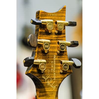 2001 PRS Private Stock Hollow Body II TI reverse LH lefthanded yellow tiger image 4