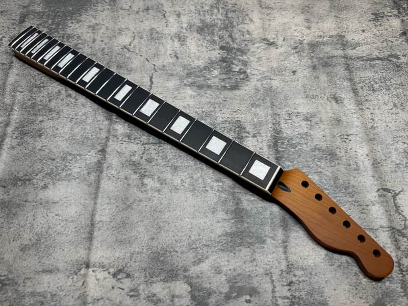 BMC Guitar Neck Tele® Telecaster® 22 Fret Roasted Maple MOP Block Inlays With Bound Rosewood Fingerboard Nitro Lacquer 9.5 Radius.   (TN104) image 1