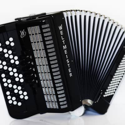 NEW Weltmeister Romance 703 Button Accordion, made in Germany, 96 Bass buttons, 5 Row Accordion B Griff, Black, Straps and Case, Shipping from USA image 2
