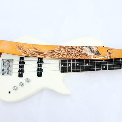 burnyblack custom guitar strap leather - osprey yellow image 11