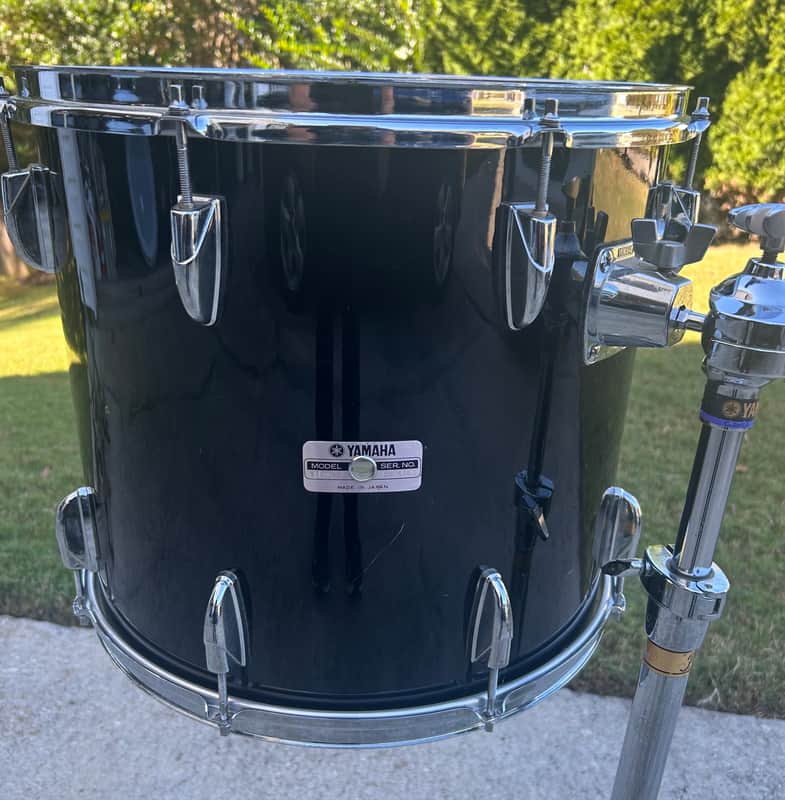 Yamaha 80’s Tour Custom Black Lacquer 14x16 Mounted Tom image 1