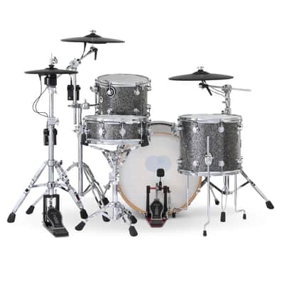 DW DWe 4pc Complete Electronic/Acoustic Drum Set w/Roland Cymbals & V51 Black Galaxy image 2