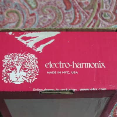visibly used condition genuine Electro Harmonix EMPTY CARDBOARD BOX +orig Owner's Manual ONLY for EXO Stereo Electric Mistress (NO pedal, NO power supply, NO warranty/registration paperwork) 2010s, OUTER AREAS pink / GRAPHIC black & white, white image 17