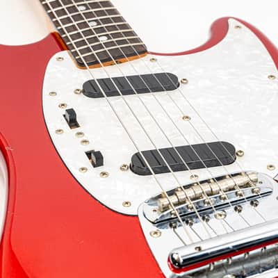 Fender Mustang MG69 MIJ 2012 Candy Apple Red Matching Headstock w/ Gig Bag image 16