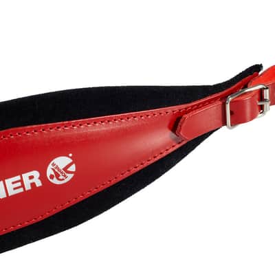 Hohner 44 In. x 4 In. Leather & Velvet Accordion Straps X-Large w/ Back Strap (ACC21-RED/BLK) image 2