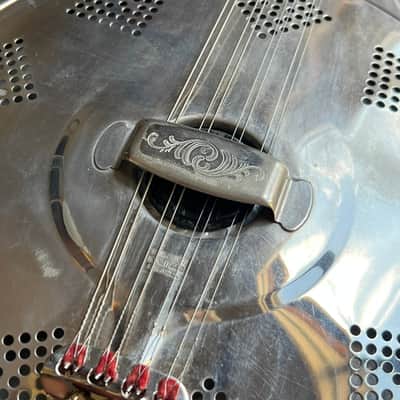 1937 National Style 3 Single Cone Mandolin w' Calton Flight Case Lilly of the Valley image 7
