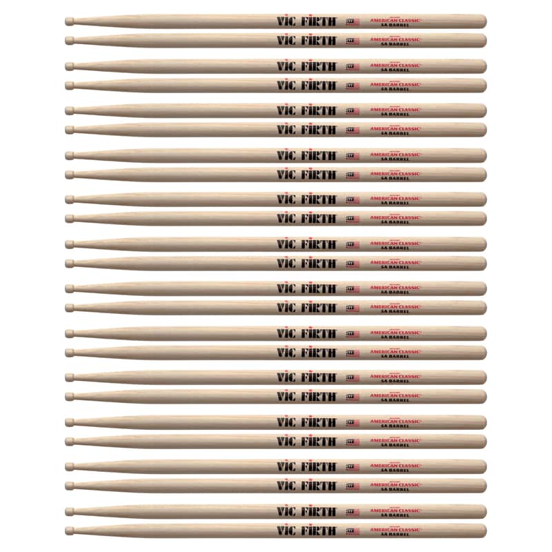 Vic Firth American Classic 5A Barrel Drum Sticks (12 Pair Bundle) image 1