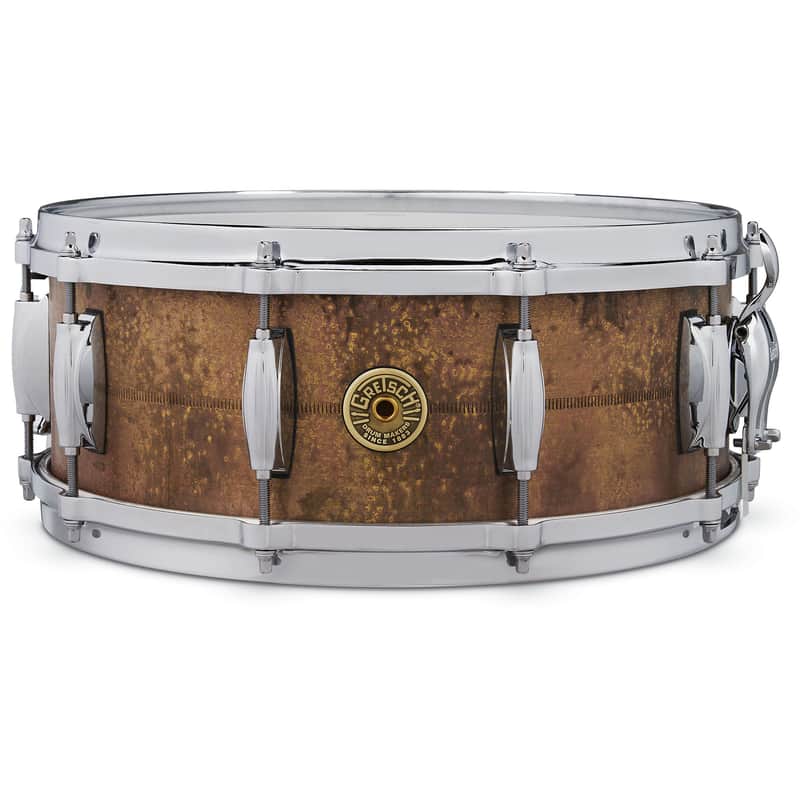 Gretsch 5.5x14 Keith Carlock Signature Brass Shell Patina Finish Snare Drum image 1