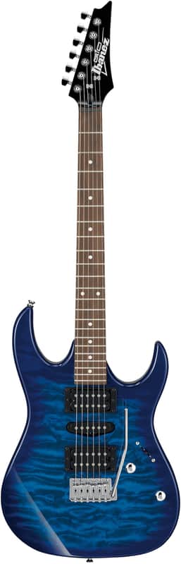Ibanez Gio GRX70QA Solid Body Transparent Blue Burst image 1