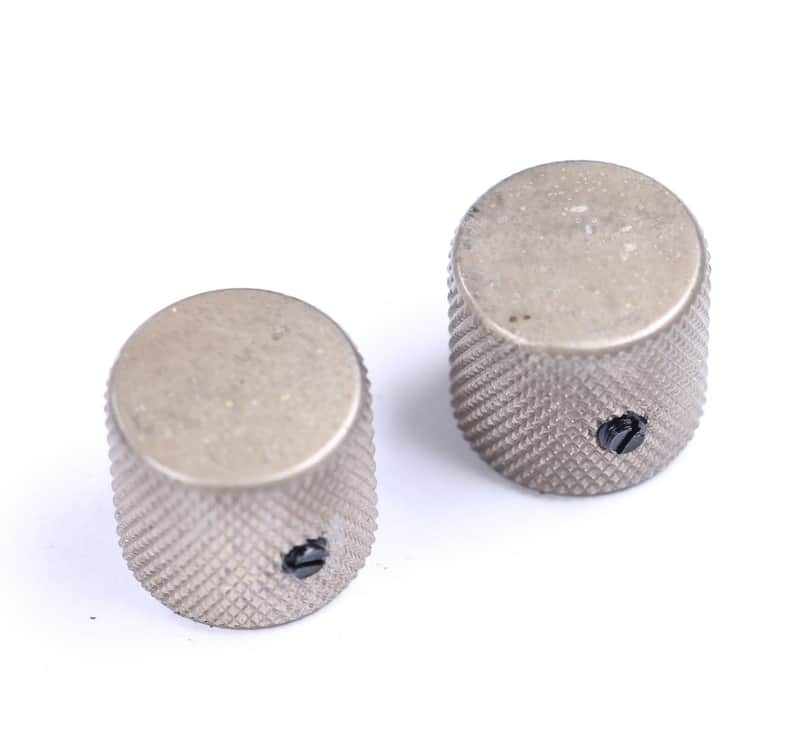 AGP ™ - Aged Telecaster ® Relic Barrel Flat Top Nickel Knobs Set Screw for 6.35mm (1/4") Solid Shaft Pots #325264 image 1