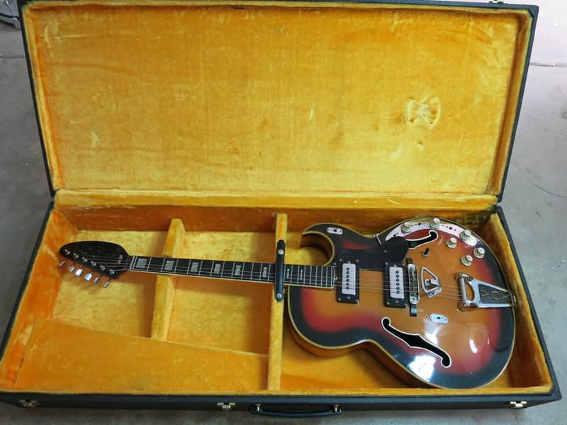 Vintage 1967 Vox Grand Prix Sunburst V286 Guitar Near Mint Very