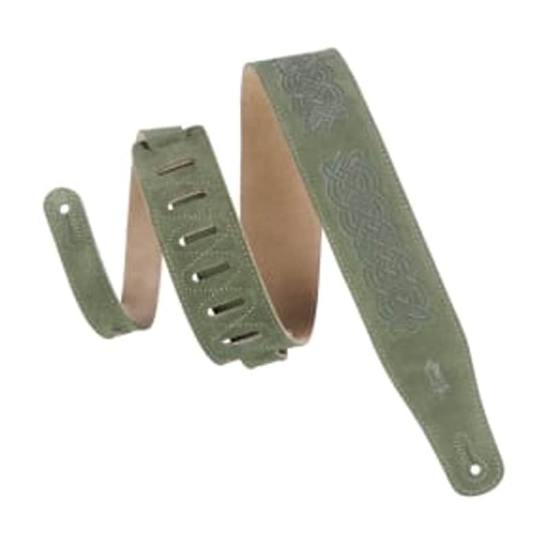 Levy’s Leather’s Celtic Embossed Series Guitar Strap, Green Green