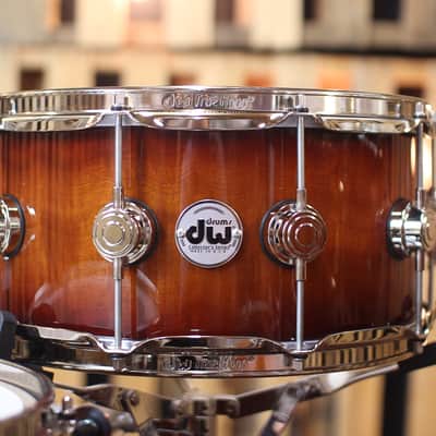 DW Collector's Maple Amber to Tobacco Burst Over Macore Drum Set w/ Nickel Hardware - SO#1138505 image 6