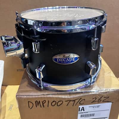 Pearl Decade Maple 10"x7" Tom w/ OPTI-LOC Mount – Satin Black #262 Burst – Used image 1