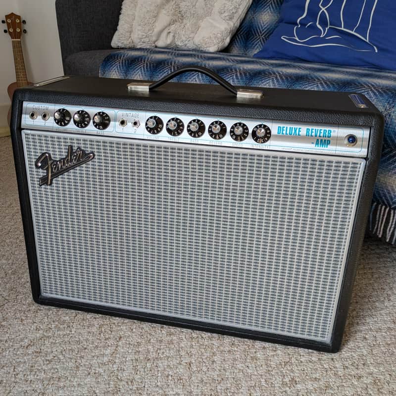 Fender '68 Custom Deluxe Reverb 2-Channel 22-Watt 1x12" Guitar Combo 2013 - Present - Black image 1