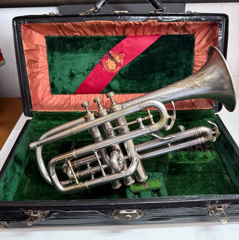 True Tone  Buescher C14 Virtuoso Cornet " 1912 - Silver Plated image 1