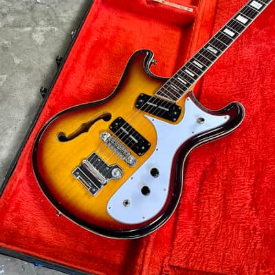 Teisco VAMPER 1960’s Sunburst original vintage MIJ Japan bizarre long scale ox image 5