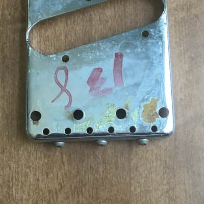 Vintage 1960s Fender USA Tele Ashtray 3 Saddle Guitar Bridge Plate Natural Relic image 8