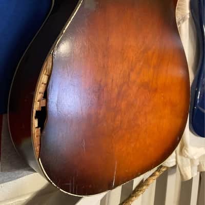 Silvertone s64-h Acoustic Guitar circa 1960s - Sunburst seen better days image 4