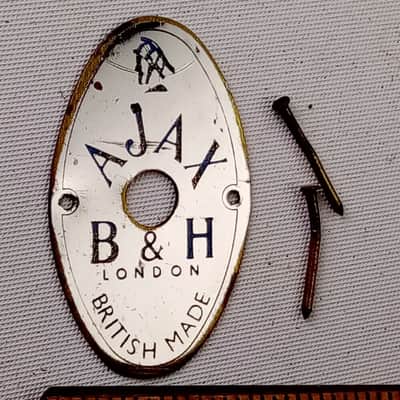 Ajax 50s B&H London British Made Badge Boosey&Hawkes Bass/Snare/Tom Drum Vintage image 1