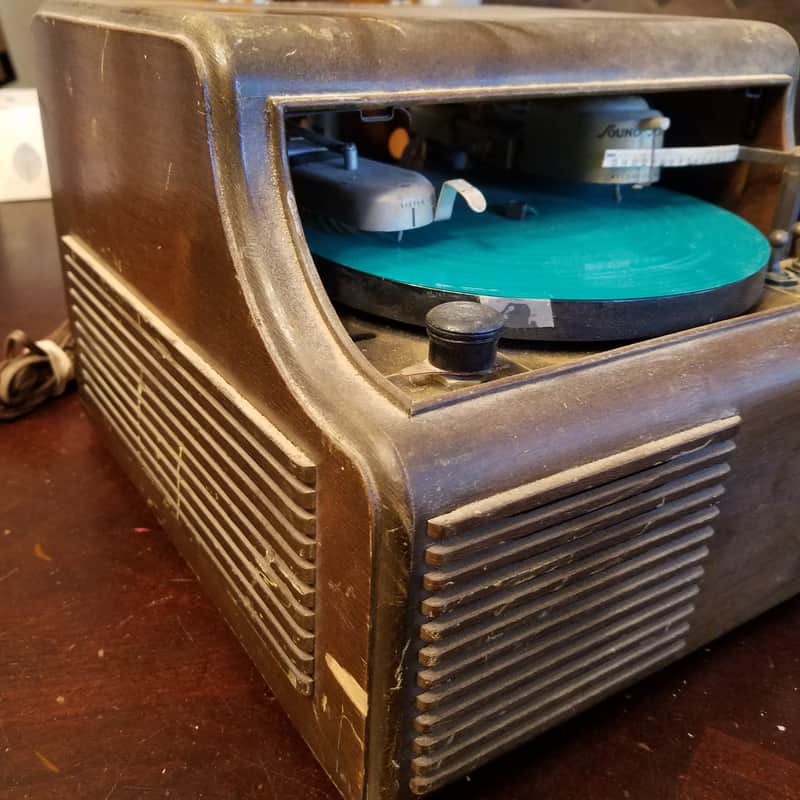Sound Scriber Rare Vintage Record Cutting Lathe small tube amp 1930s-1940s - stained wood image 1