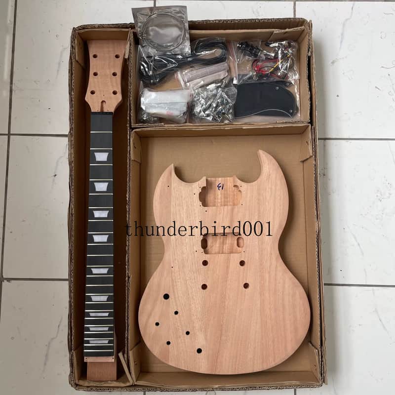 Lefty DIY Project Guitar Mahogany Body, Rosewood Fingerboard Neck image 1