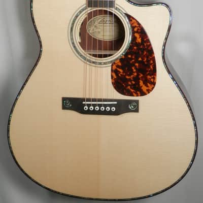 Larrivee Custom LV-10E Madagascar Rosewood Back & Sides, Moon Spruce Top, Dragon ,Vine-Vase Cutaway image 7