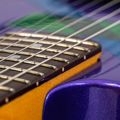 Metallic Purple Partscaster Super Strat Geometric Shapes w/ Kramer Neck, Dean Body, Hamer USA Pickup, Floyd Rose image 9