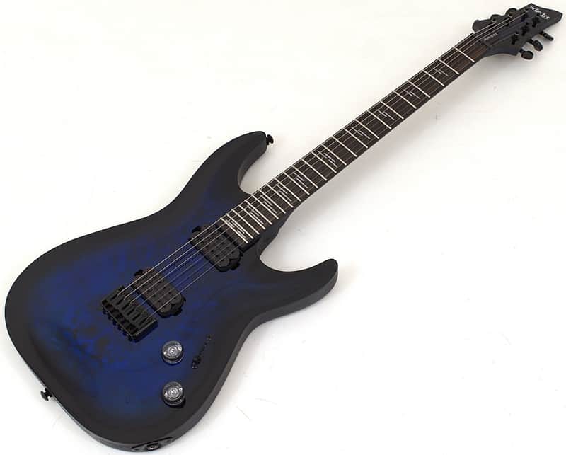 Schecter Omen Elite-6 Guitar See-Thru Blue Burst B-Stock 1739 image 1